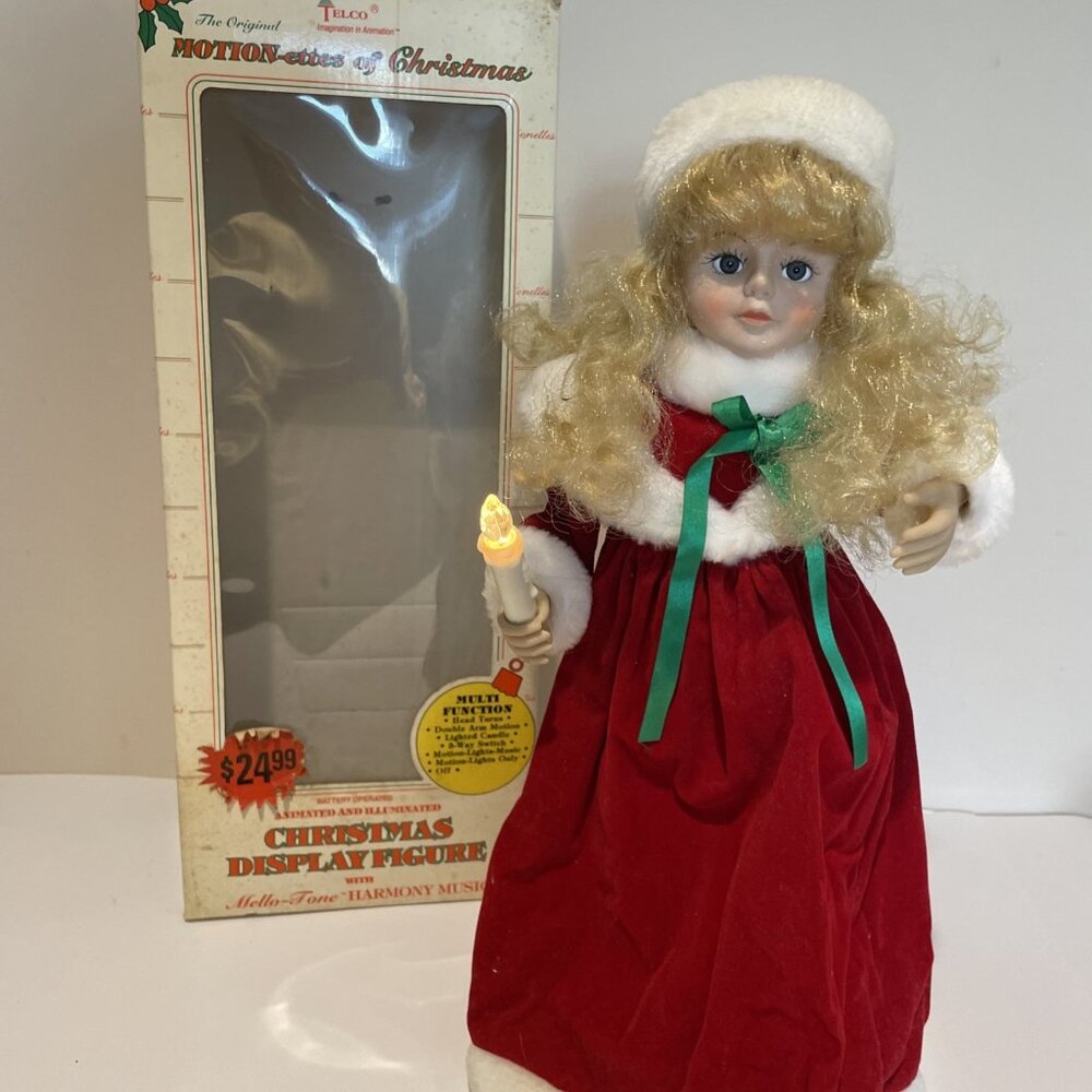 Vintage Telco The Original Motion-ettes of Christmas Caroler Lighted Musical 90s